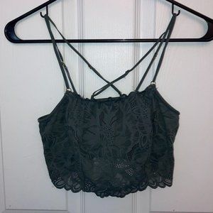 Aerie size dusty dark green small lounge longline bralette